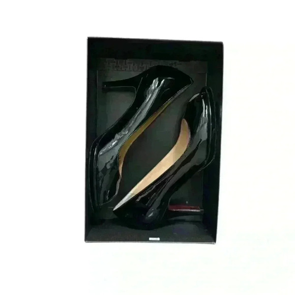Cole Haan Collection Carma Black Patent Leather Peep Toe Pumps Sz 8.5 - Picture 2 of 5